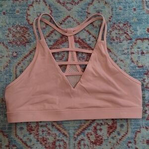 ZIYA Active peach mesh back strappy sports bra